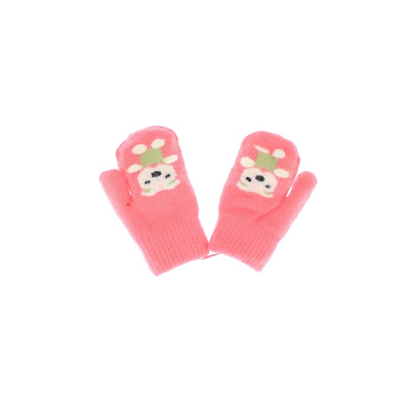 Fashion, accesorii si bijuterii - Copii - Accesorii copii - Manusi copii - Manusi copii, de iarna, din acril si lana, ButicCochet, cu urs, fara degete, One size, Corai - MC23 - Infinity.ro