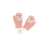 Fashion, accesorii si bijuterii - Copii - Accesorii copii - Manusi copii - Manusi copii, de iarna, din acril si lana, ButicCochet, cu urs, fara degete, One size, Roz - MC24 - Infinity.ro