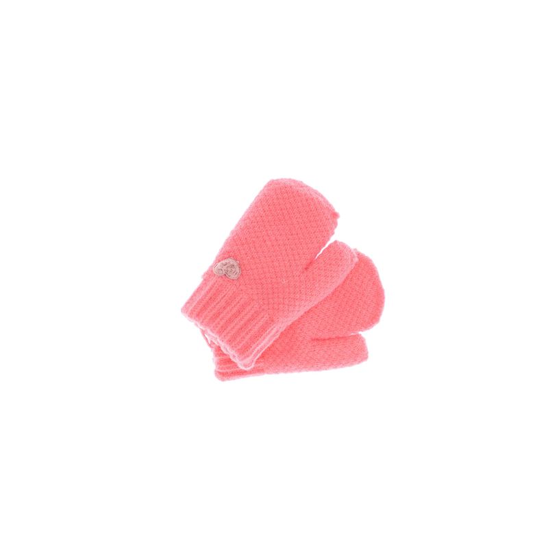 Fashion, accesorii si bijuterii - Copii - Accesorii copii - Manusi copii - Manusi copii, de iarna, din acril si lana, ButicCochet, cu inimioara, fara degete, One size, Corai - MC13 - Infinity.ro