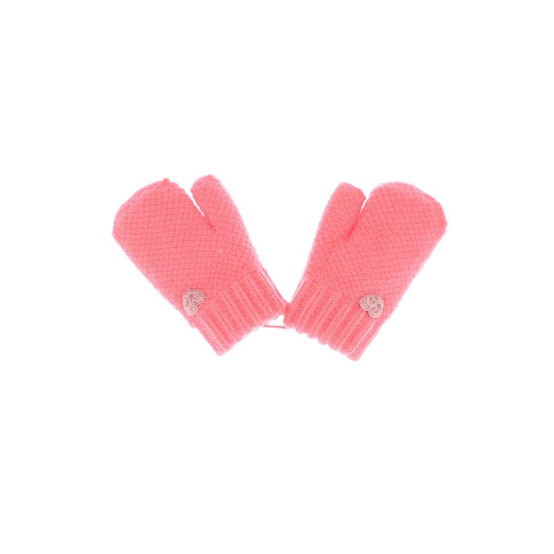 Fashion, accesorii si bijuterii - Copii - Accesorii copii - Manusi copii - Manusi copii, de iarna, din acril si lana, ButicCochet, cu inimioara, fara degete, One size, Corai - MC13 - Infinity.ro