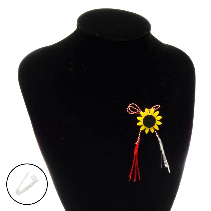 Market - Cadouri - Martisoare - Martisor Brosa, Buticcochet, Floarea soarelui, din fetru - MR494 - Infinity.ro