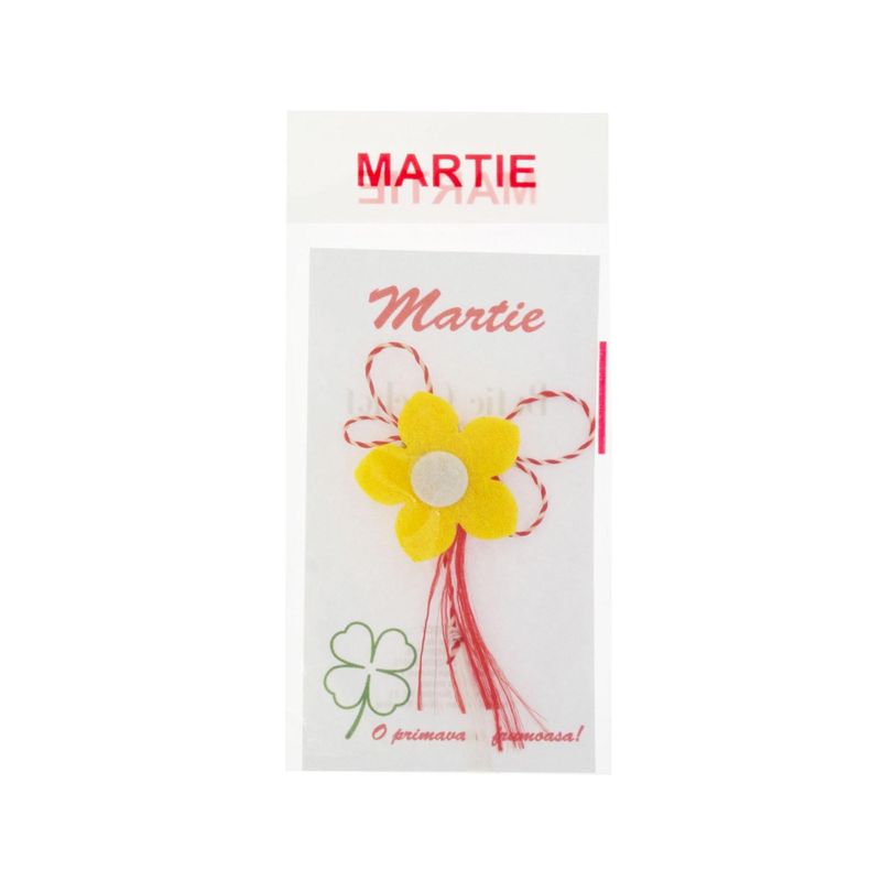 Market - Cadouri - Martisoare - Martisor Brosa, Buticcochet, Narcisa, din fetru, Galben cu alb - MR495 - Infinity.ro