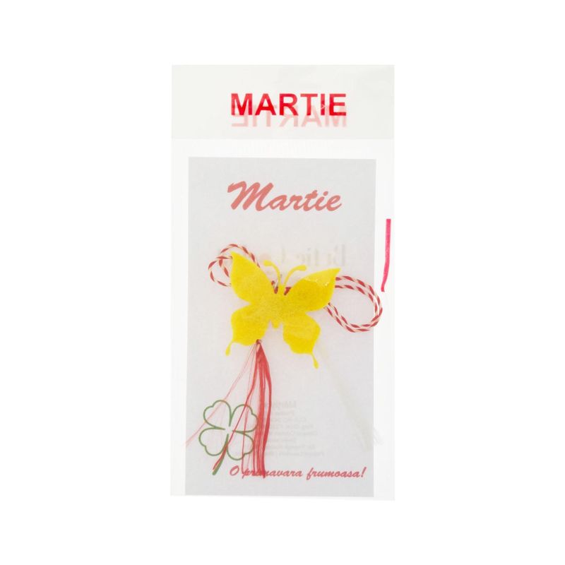 Market - Cadouri - Martisoare - Martisor Brosa, Buticcochet, fluturas galben, din fetru - MR492 - Infinity.ro