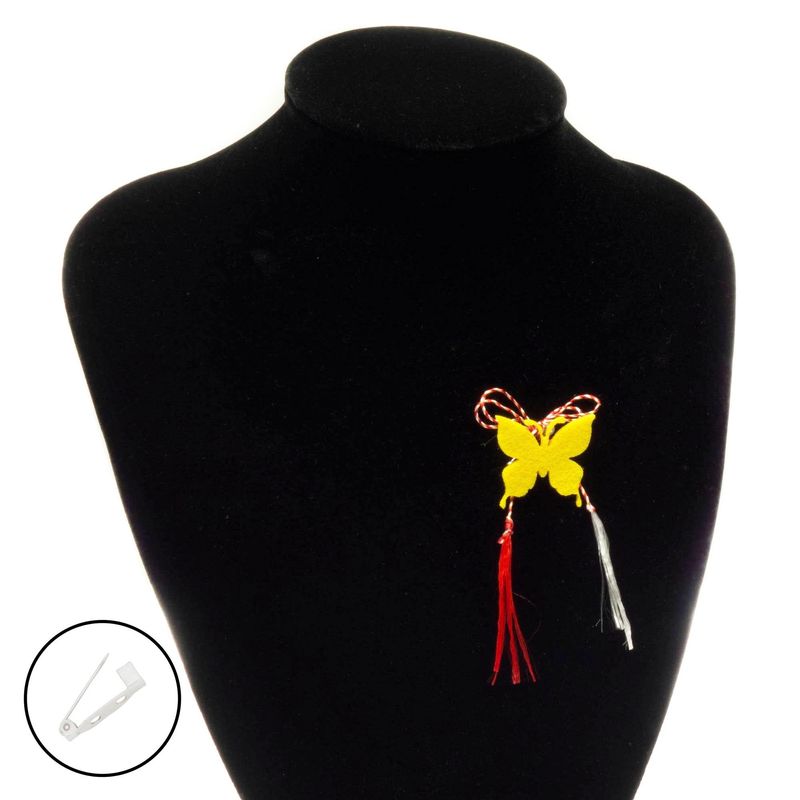 Market - Cadouri - Martisoare - Martisor Brosa, Buticcochet, fluturas galben, din fetru - MR492 - Infinity.ro