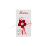 Market - Cadouri - Martisoare - Martisor Brosa, Buticcochet, din fetru, Floare rosu cu alb - MR496 - Infinity.ro