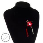 Market - Cadouri - Martisoare - Martisor Brosa, Buticcochet, din fetru, Floare rosu cu alb - MR496 - Infinity.ro