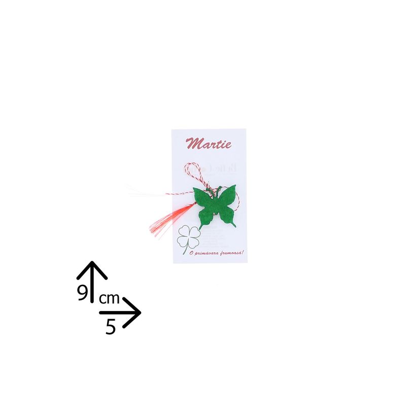 Market - Cadouri - Martisoare - Martisor Brosa, Buticcochet, fluturas, din fetru, 3 cm, Verde - MR530 - Infinity.ro