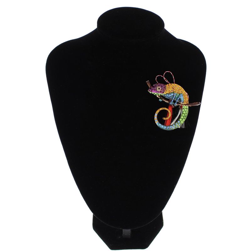 Market - Cadouri - Martisoare - Martisor Brosa, Buticcochet, din metal, Cameleon, 6x7 cm, Multicolor - MR544 - Infinity.ro