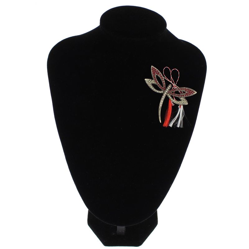 Market - Cadouri - Martisoare - Martisor Brosa, Buticcochet, din metal, Libelula, 6x5 cm, Rosu - MR564 - Infinity.ro