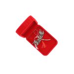 Market - Cadouri - Martisoare - Martisor Brosa, Buticcochet, din metal, Libelula, 6x5 cm, Rosu - MR562 - Infinity.ro