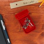 Market - Cadouri - Martisoare - Martisor Brosa, Buticcochet, din metal, Libelula, 6x5 cm, Rosu - MR564 - Infinity.ro