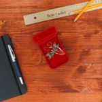 Market - Cadouri - Martisoare - Martisor Brosa, Buticcochet, din metal, Libelula, 6x5 cm, Rosu - MR562 - Infinity.ro