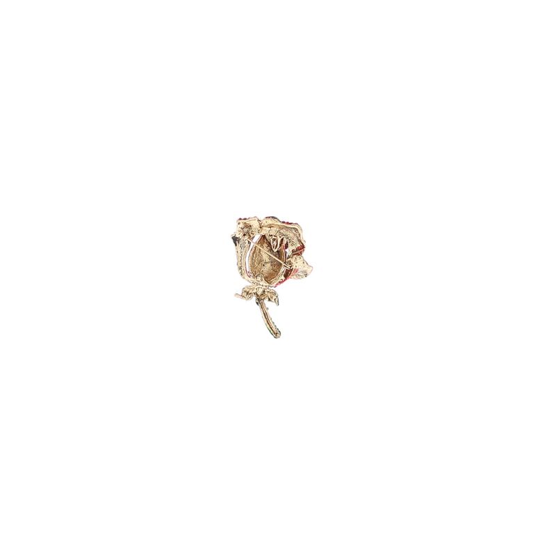 Market - Cadouri - Martisoare - Martisor Brosa, Buticcochet, din metal, Trandafir, 4x6 cm, Rosu - MR570 - Infinity.ro