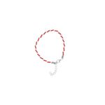 Market - Cadouri - Martisoare - Bratara martisor, Buticcochet, din material textil, 18 cm, Alb cu Rosu - MR660 - Infinity.ro
