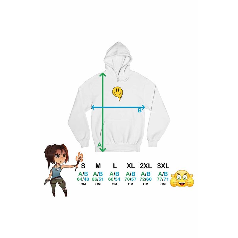 Fashion, accesorii si bijuterii - Femei - Imbracaminte femei - Hanorace femei - Hanorac Femei Emoji Smile Topit, alb, marime 2XL - Infinity.ro