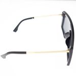 Fashion, accesorii si bijuterii - Femei - Accesorii femei - Ochelari de soare femei - Ochelari de soare, Unisex, Fashion, Negru cu detalii aurii, lentila gri - OCS322 - Infinity.ro