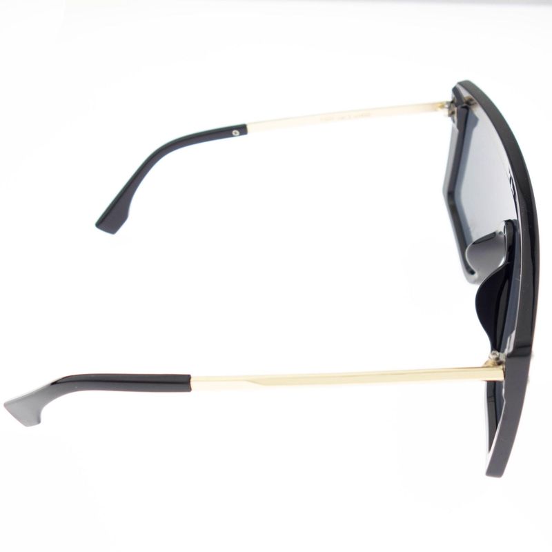 Fashion, accesorii si bijuterii - Femei - Accesorii femei - Ochelari de soare femei - Ochelari de soare, Unisex, Fashion, Negru cu detalii aurii, lentila gri - OCS322 - Infinity.ro