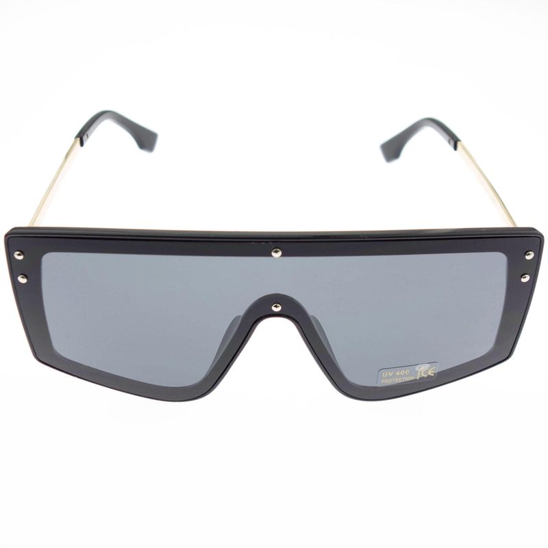 Fashion, accesorii si bijuterii - Femei - Accesorii femei - Ochelari de soare femei - Ochelari de soare, Unisex, Fashion, Negru cu detalii aurii, lentila gri - OCS322 - Infinity.ro