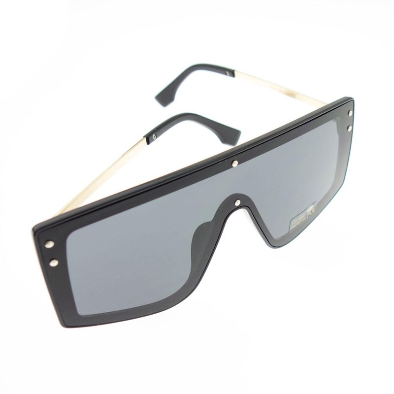 Fashion, accesorii si bijuterii - Femei - Accesorii femei - Ochelari de soare femei - Ochelari de soare, Unisex, Fashion, Negru cu detalii aurii, lentila gri - OCS322 - Infinity.ro