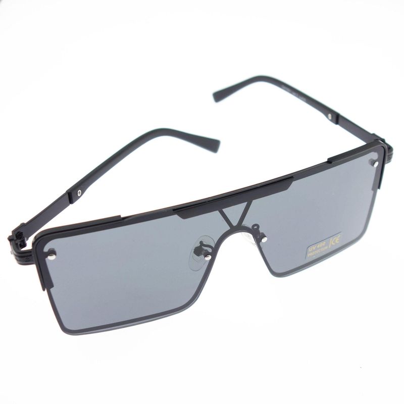 Fashion, accesorii si bijuterii - Femei - Accesorii femei - Ochelari de soare femei - Ochelari de soare, Unisex, Fashion, Negru cu rama metalica, lentila gri - OCS325 - Infinity.ro