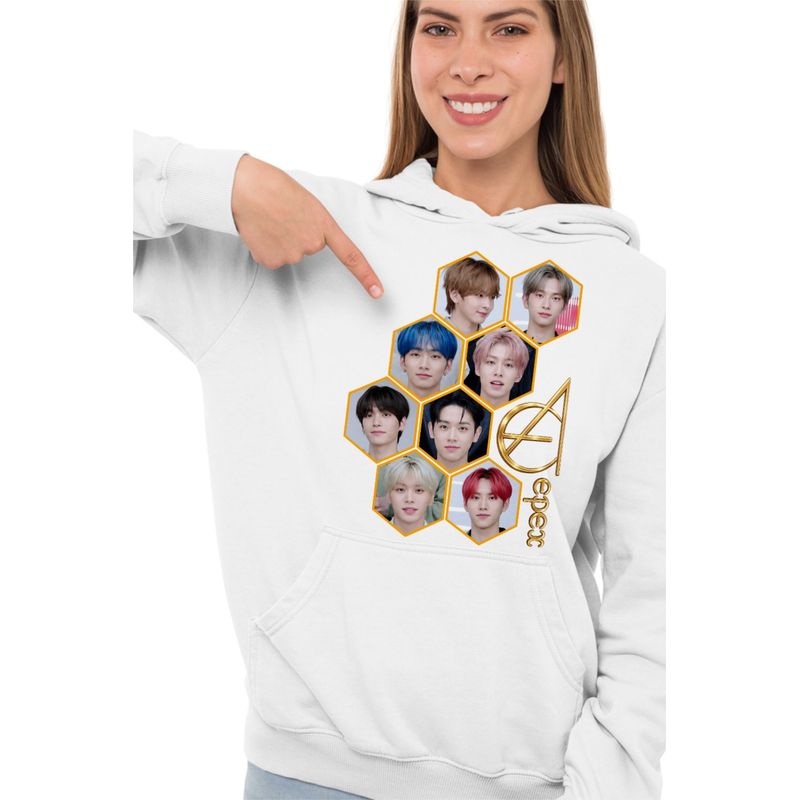 Fashion, accesorii si bijuterii - Femei - Imbracaminte femei - Hanorace femei - Hanorac Femei Epex All Gang Kpop Merch, alb, marime 2XL - Infinity.ro