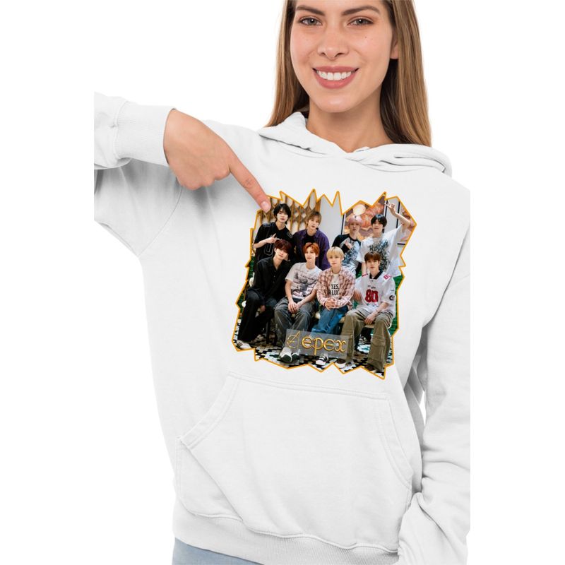 Fashion, accesorii si bijuterii - Femei - Imbracaminte femei - Hanorace femei - Hanorac Femei Epex Kpop Party Merch, alb, marime 2XL - Infinity.ro