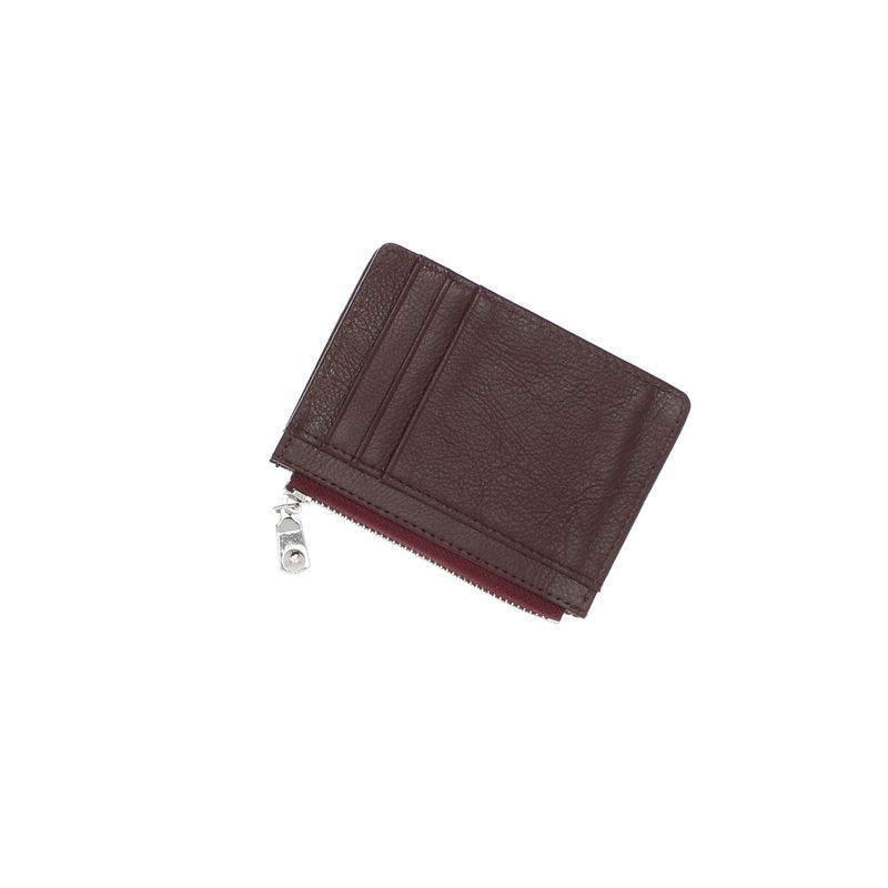 Fashion, accesorii si bijuterii - Femei - Accesorii femei - Portofele femei - Port card, din piele naturala, Buticcochet, 11x8x1 cm, Visiniu - PR1030 - Infinity.ro