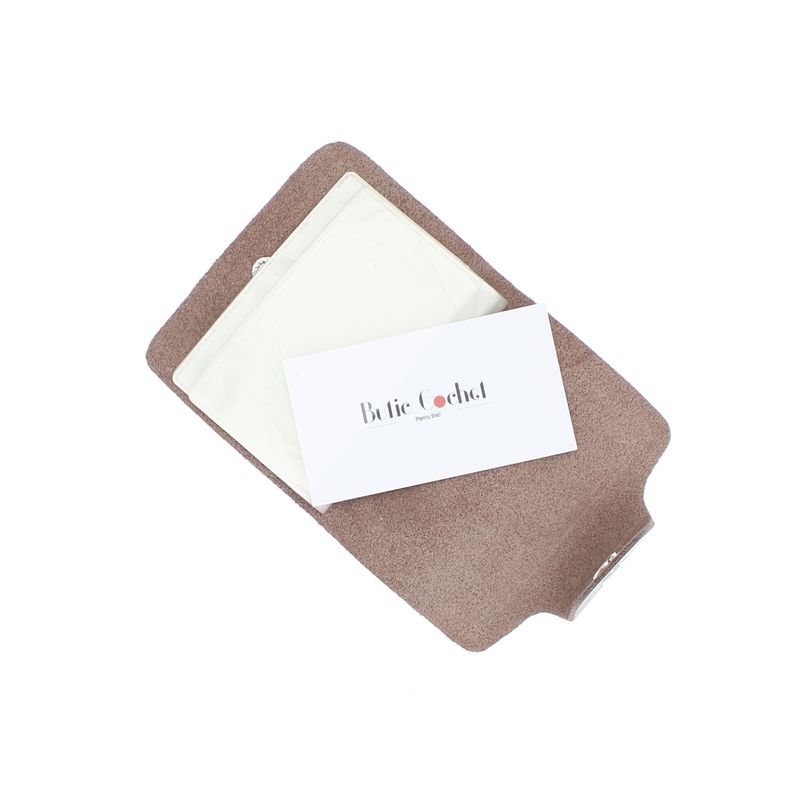 Fashion, accesorii si bijuterii - Femei - Accesorii femei - Portofele femei - Port card, din piele naturala, ButicCochet, 10 x 7 cm, Maro inchis - PR744 - Infinity.ro