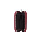 Fashion, accesorii si bijuterii - Femei - Accesorii femei - Portofele femei - Port card, unisex, din piele naturala, ButicCochet, 11 x 7.5 cm, Visiniu - PR762 - Infinity.ro