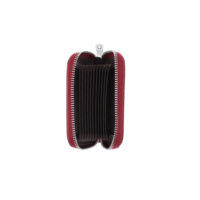 Fashion, accesorii si bijuterii - Femei - Accesorii femei - Portofele femei - Port card, unisex, din piele naturala, ButicCochet, 11 x 7.5 cm, Visiniu - PR762 - Infinity.ro