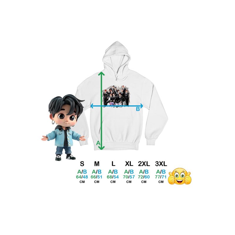 Fashion, accesorii si bijuterii - Femei - Imbracaminte femei - Hanorace femei - Hanorac Femei EXO Kpop Party, alb, marime 2XL - Infinity.ro