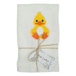 Casa si Gradina - Textile si covoare - Textile baie - Prosoape - Prosop brodat, Alb, 30x50 cm, 100% bumbac, Buticcochet, cu Ratusca - PROS201 - Infinity.ro