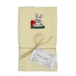 Casa si Gradina - Textile si covoare - Textile baie - Prosoape - Prosop brodat, Crem, 30x50 cm, 100% bumbac, Buticcochet, cu motive de Paste, Iepuras - PROS221 - Infinity.ro