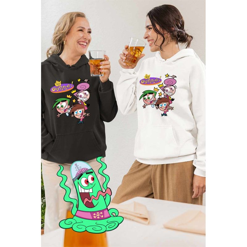 Fashion, accesorii si bijuterii - Femei - Imbracaminte femei - Hanorace femei - Hanorac Femei Fairly Odd Parents Team Timmy Wanda Cosmo Nasii mei Vrajitori, alb, marime 2XL - Infinity.ro