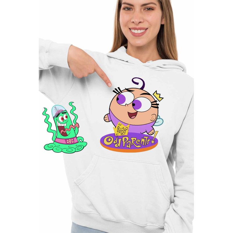 Fashion, accesorii si bijuterii - Femei - Imbracaminte femei - Hanorace femei - Hanorac Femei Fairly Odd Parents Poof Wanda Cosmo Nasii mei Vrajitori, alb, marime 2XL - Infinity.ro
