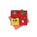 Fashion, accesorii si bijuterii - Femei - Lenjerie si pijamale femei - Sosete si ciorapi femei - Set cadou, unisex, 4 sosete fara cusatura, 95%bumbac 5% elastan, marime 36-41, motive de Craciun - SCR334 - Infinity.ro
