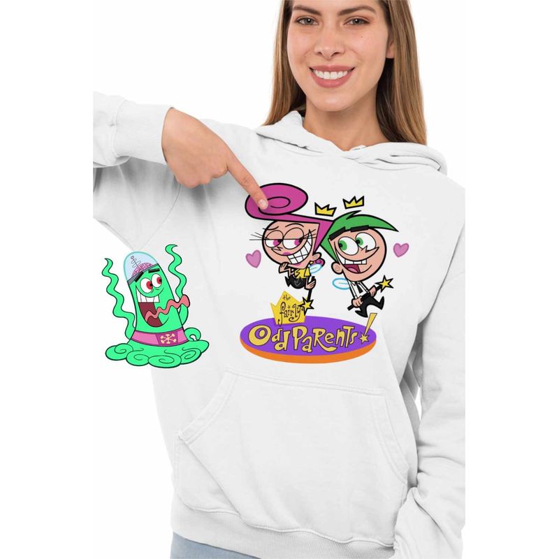 Fashion, accesorii si bijuterii - Femei - Imbracaminte femei - Hanorace femei - Hanorac Femei Fairly Odd Parents Wanda Cosmo Nasii mei Vrajitori, alb, marime 2XL - Infinity.ro
