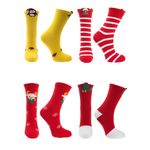 Fashion, accesorii si bijuterii - Femei - Lenjerie si pijamale femei - Sosete si ciorapi femei - Set unisex, 4 sosete fara cusatura, 95%bumbac 5% elastan, marime 36-41, motive de Craciun - SCR348 - Infinity.ro