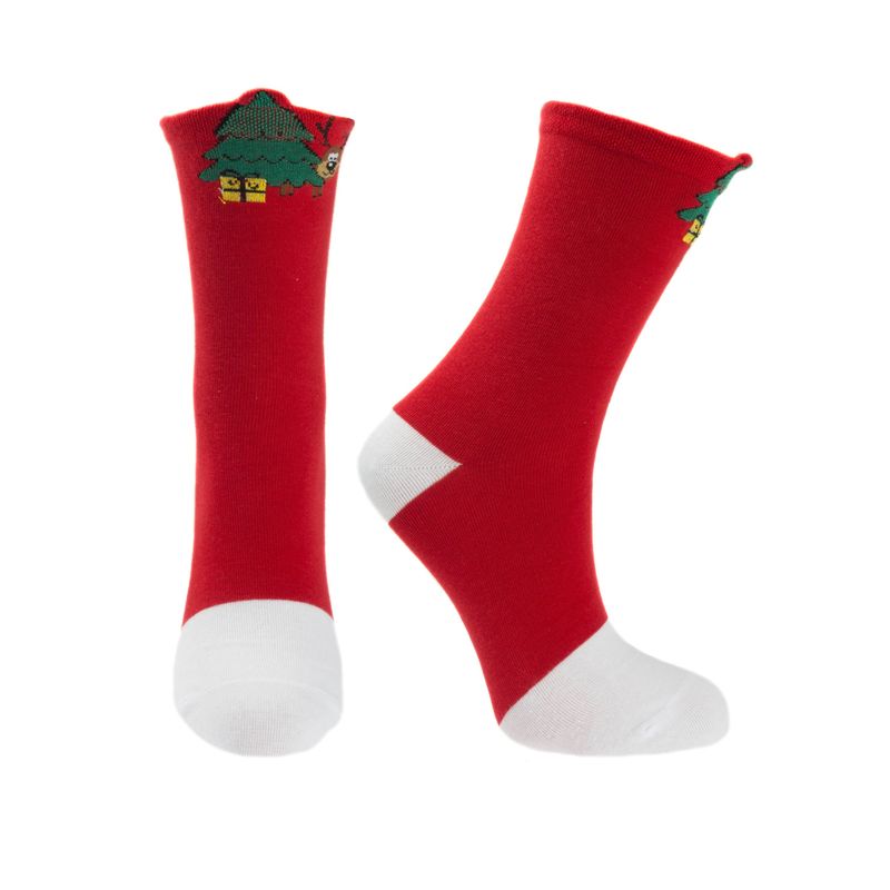 Fashion, accesorii si bijuterii - Femei - Lenjerie si pijamale femei - Sosete si ciorapi femei - Set unisex, 4 sosete fara cusatura, 95%bumbac 5% elastan, marime 36-41, motive de Craciun - SCR348 - Infinity.ro
