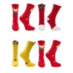 Fashion, accesorii si bijuterii - Femei - Lenjerie si pijamale femei - Sosete si ciorapi femei - Set unisex, 4 sosete fara cusatura, 95%bumbac 5% elastan, marime 36-41, motive de Craciun - SCR351 - Infinity.ro
