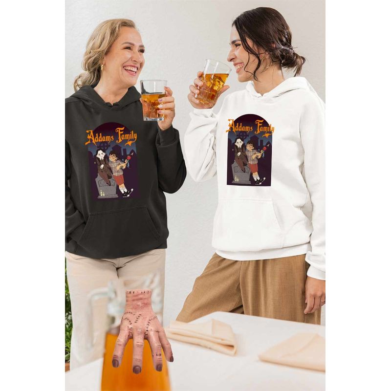 Fashion, accesorii si bijuterii - Femei - Imbracaminte femei - Hanorace femei - Hanorac Femei Familia Addams Wednesday Horror Cimitir Halloween Valenines Day Dragobete Cupidon, alb, marime 2XL - Infinity.ro