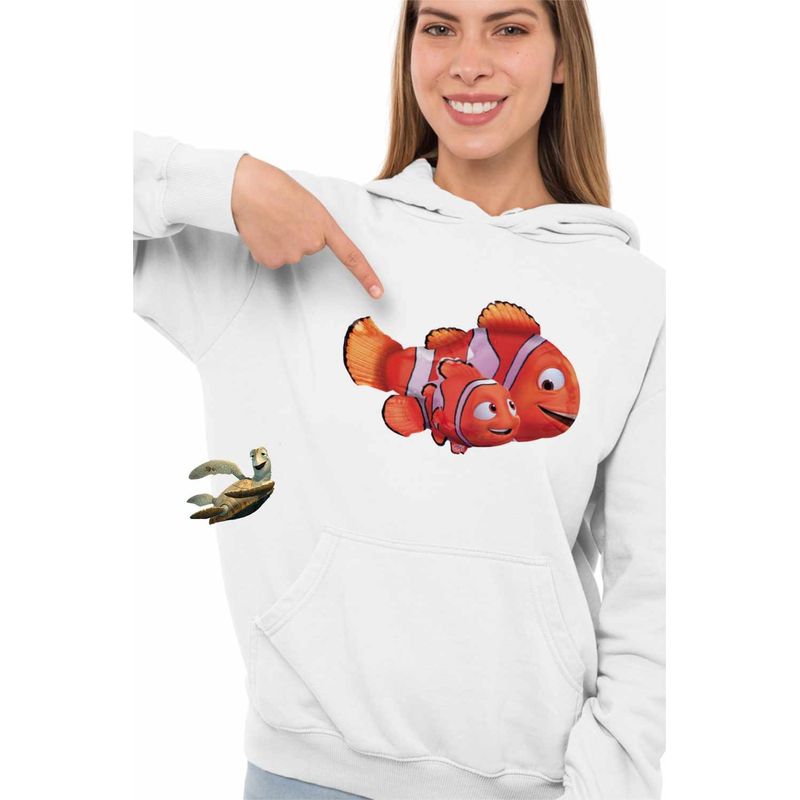 Fashion, accesorii si bijuterii - Femei - Imbracaminte femei - Hanorace femei - Hanorac Femei Finding Nemo Ocean Marlin Peste Clovn, alb, marime 2XL - Infinity.ro