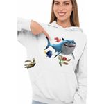 Fashion, accesorii si bijuterii - Femei - Imbracaminte femei - Hanorace femei - Hanorac Femei Finding Nemo Rechin Bruce Marlin Testoasa Ocean, alb, marime 2XL - Infinity.ro