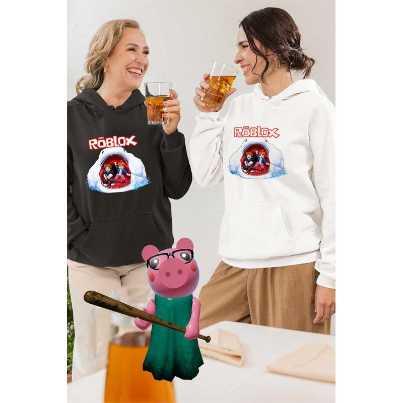 Fashion, accesorii si bijuterii - Femei - Imbracaminte femei - Hanorace femei - Hanorac Femei Fish it Pescar Roblox Sea Monster, alb, marime 2XL - Infinity.ro