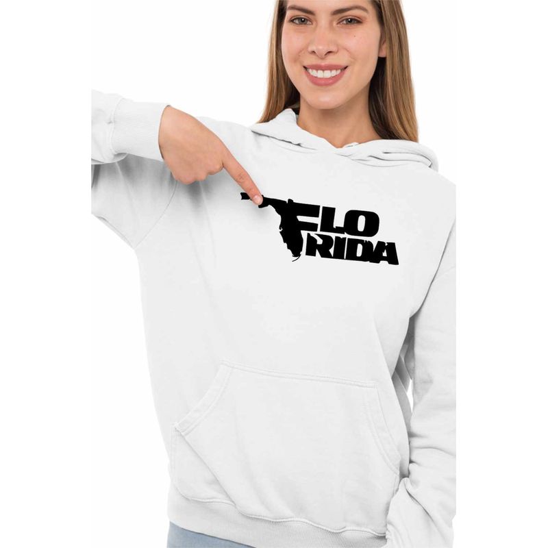 Fashion, accesorii si bijuterii - Femei - Imbracaminte femei - Hanorace femei - Hanorac Femei Flo Rida Hip Hop, alb, marime 2XL - Infinity.ro