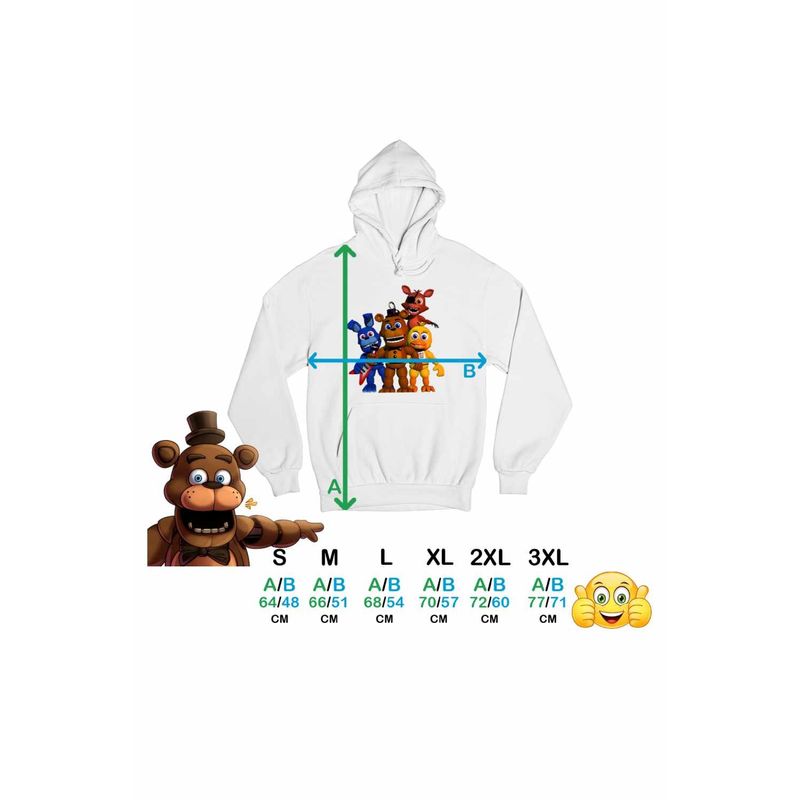 Fashion, accesorii si bijuterii - Femei - Imbracaminte femei - Hanorace femei - Hanorac Femei FNAF All Team Five Nights at Freddy Horror Halloween, alb, marime 2XL - Infinity.ro