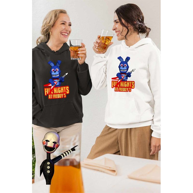Fashion, accesorii si bijuterii - Femei - Imbracaminte femei - Hanorace femei - Hanorac Femei Fnaf Bonnie Five Nights at Freddy Horror Halloween, alb, marime 2XL - Infinity.ro