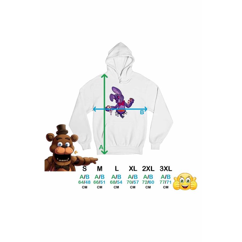Fashion, accesorii si bijuterii - Femei - Imbracaminte femei - Hanorace femei - Hanorac Femei Fnaf Bonnie Pizza Robot Five Nights at Freddy Horror Halloween, alb, marime 2XL - Infinity.ro
