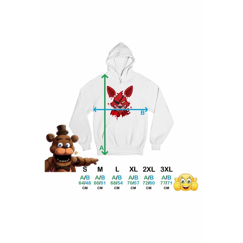 Fashion, accesorii si bijuterii - Femei - Imbracaminte femei - Hanorace femei - Hanorac Femei Fnaf Foxy Its Me Five Nights at Freddy Horror Halloween, alb, marime 2XL - Infinity.ro