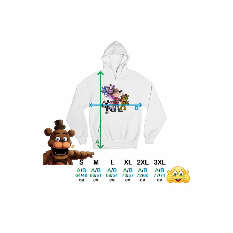 Fashion, accesorii si bijuterii - Femei - Imbracaminte femei - Hanorace femei - Hanorac Femei Fnaf Freddy Krueger Five Nights at Freddy Horror Halloween, alb, marime 2XL - Infinity.ro